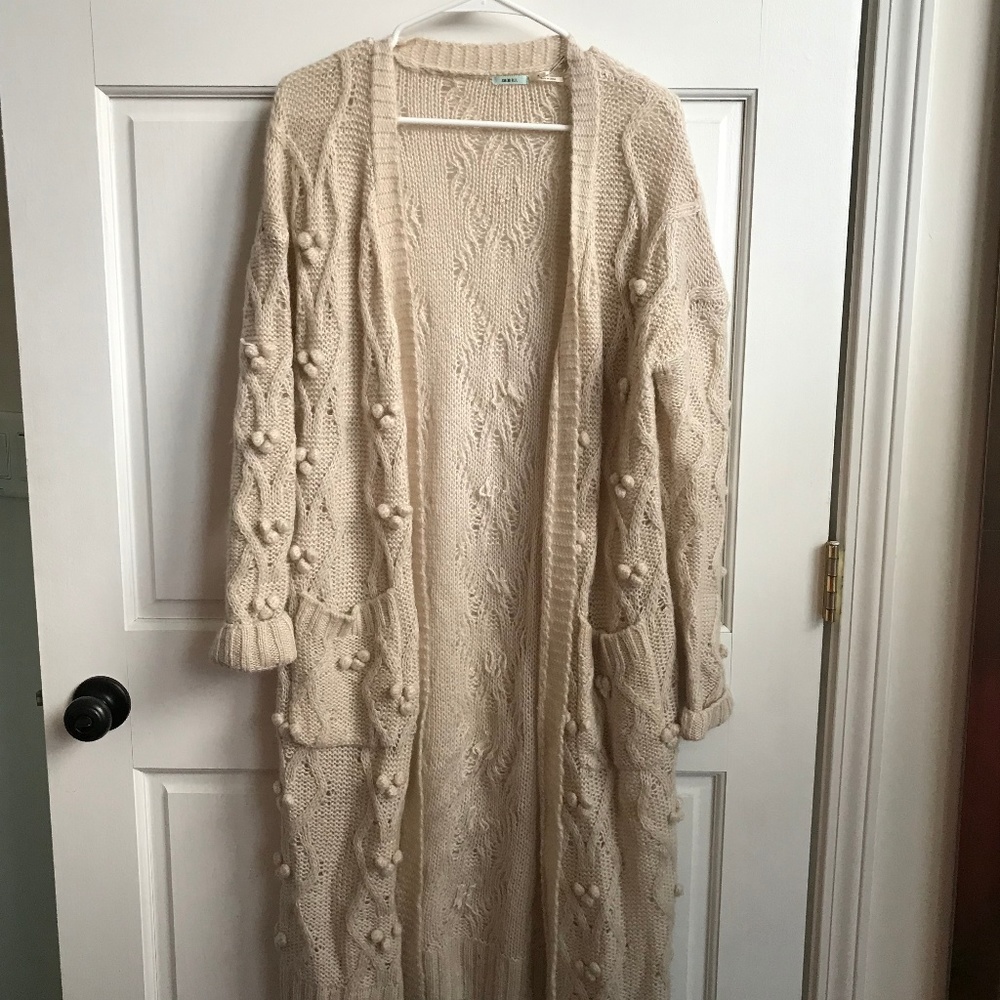 Urban Outfitters Cream Knit Duster